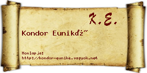 Kondor Euniké névjegykártya
